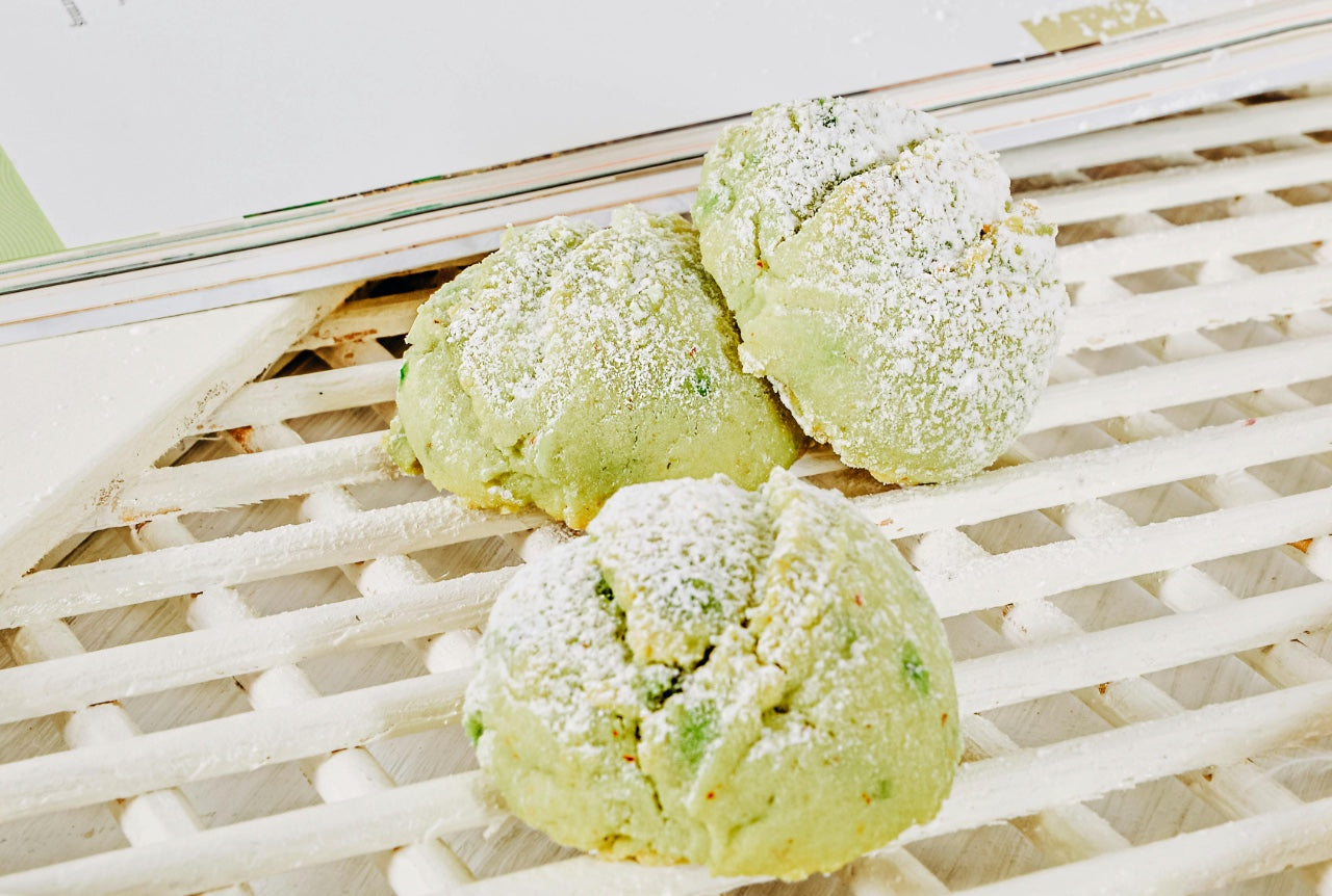 Spirulinos ir matchos sausainiai