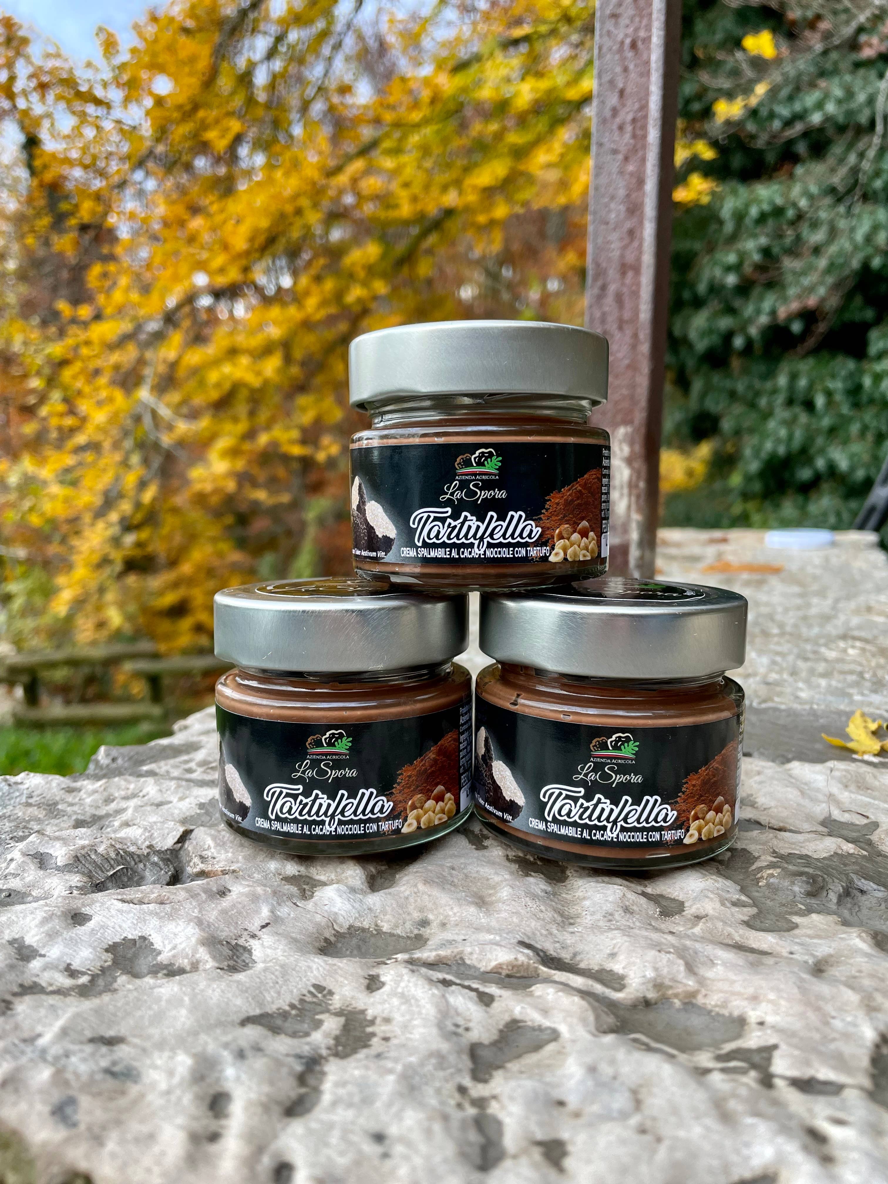 Kakavos ir lazdynų riešutų kremas su trumais „La Spora Tartufi“, 80 g