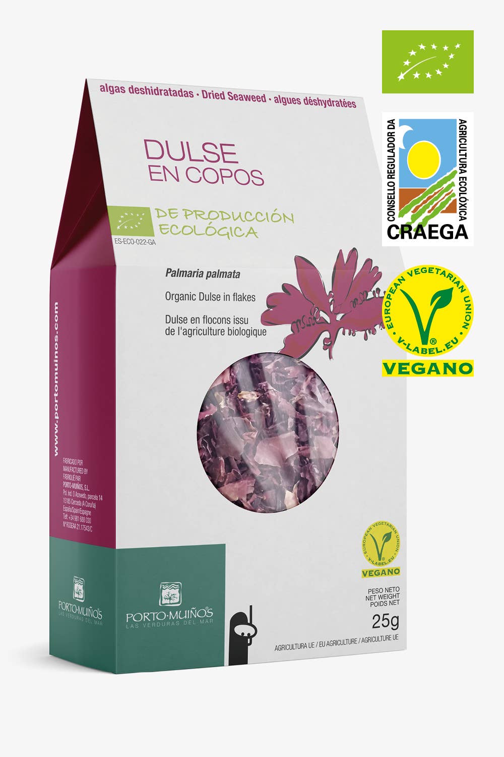 Ekologiški džiovinti dulse dumbliai, 25 g