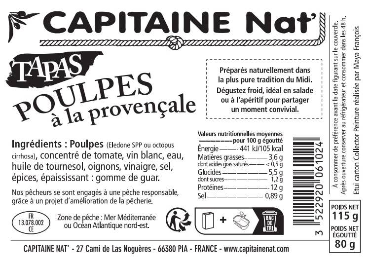 Aštuonkojai su pomidorais ir baltojo vyno padažu „Capitaine Nat’“, 115 g