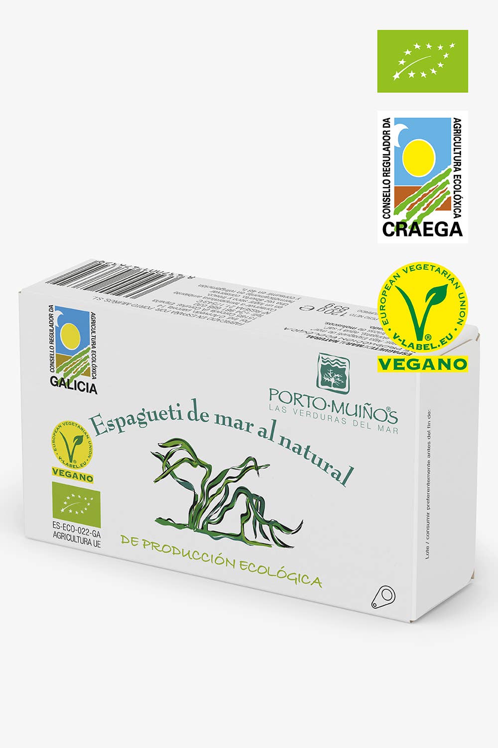 Ekologiški natūralūs jūros spagečiai skardinėje, 125 g