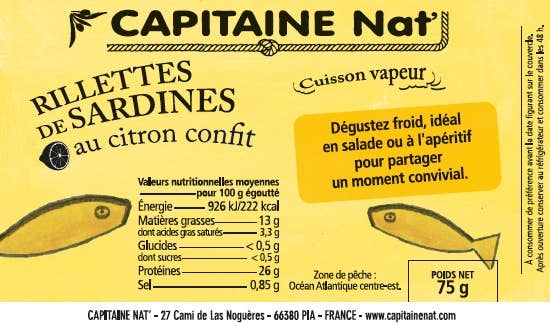Sardinių užtepėlė su citrina „Capitaine Nat’“, 75 g