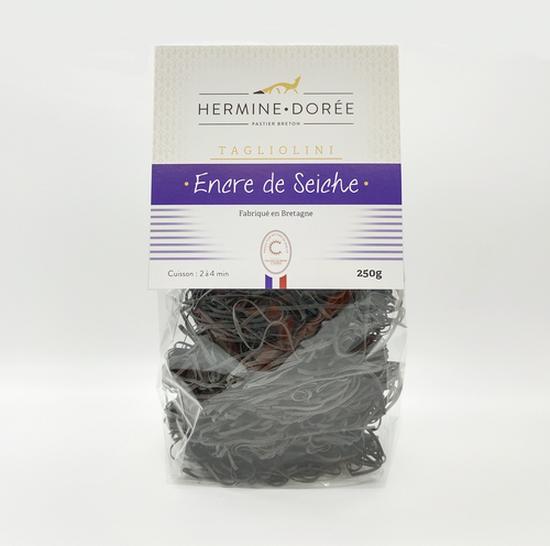 Tagliolini makaronai su sepijų rašalu „Hermine Dorée“, 250 g